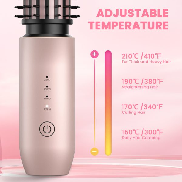 NEXPURE Hair Straightener Brush, Ionic Cordless Hair Straightening Brush for Straightening or Curling Hair, Heat Brush with Ceramic Coating, Anti-Scald - 图片 3