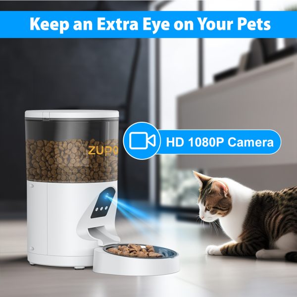 Automatic Cat Feeder, WiFi Automatic Cat Food Dispenser with 1080P Camera, Timed  Cat Feeder with APP Control for Remote Feeding, 6L Automatic Pet Feeder for Cat Dog - 图片 7