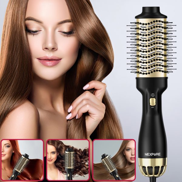 NEXPURE Hair Dryer Brush,Upgraded 4 in 1 Hair Dryer Brush Blow Dryer Brush in One with Negative Ion Anti-Frizz Ceramic Titanium Barrel Hot Air Brush Hair Straightener Brush - 图片 3