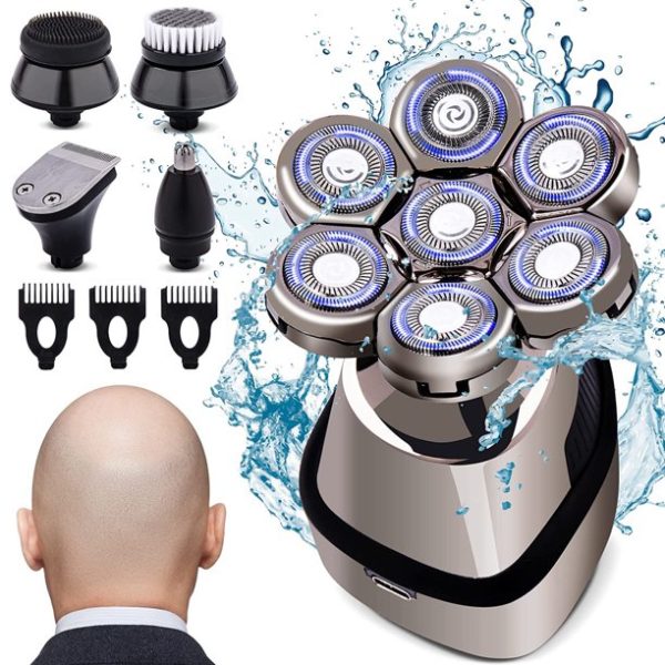 Direct Head Shavers, Anti-Pinch Electric Razor for Men, 6-in-1 Mens Grooming Kit with Nose Hair Trimmer, Beard Trimmer for Men, Waterproof and Rechargeable Electric Shavers for Men - 图片 5