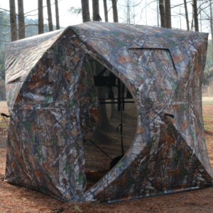 Hunting Blind, 2-3 Person Pop Up Ground Blind, Portable Deer Blind Tent , 270°See Through with Silent Sliding Window for Deer and Turkey Hunting(58"x 58"x 66")