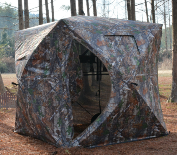 Hunting Blind, 2-3 Person Pop Up Ground Blind, Portable Deer Blind Tent , 270°See Through with Silent Sliding Window for Deer and Turkey Hunting(58"x 58"x 66")