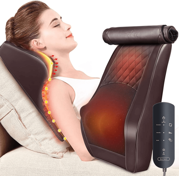 NEXPURE Back Massager Neck Massager with Heat, 3D Kneading Massage Pillow for Pain Relief, Massagers for Neck and Back, Shoulder, Leg, Gifts for Men Women Mom Dad