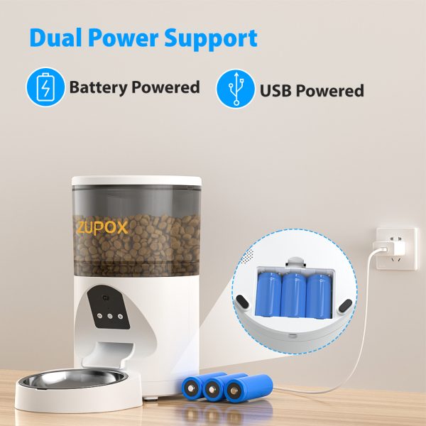 Automatic Cat Feeder, WiFi Automatic Cat Food Dispenser with 1080P Camera, Timed  Cat Feeder with APP Control for Remote Feeding, 6L Automatic Pet Feeder for Cat Dog - 图片 6