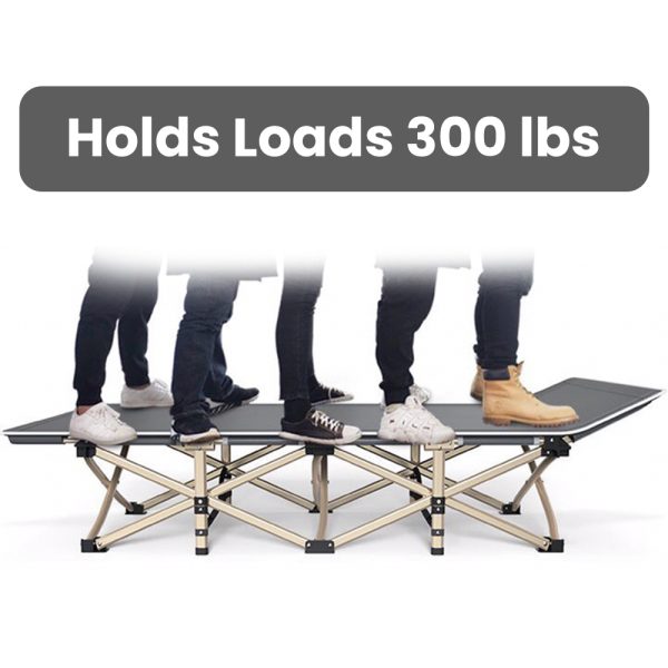 Folding Camping Cot, Cot Sleeping Bed 300 LBS Side Pocket for Adults Camping Cots for Camping Beach Hiking - 图片 2