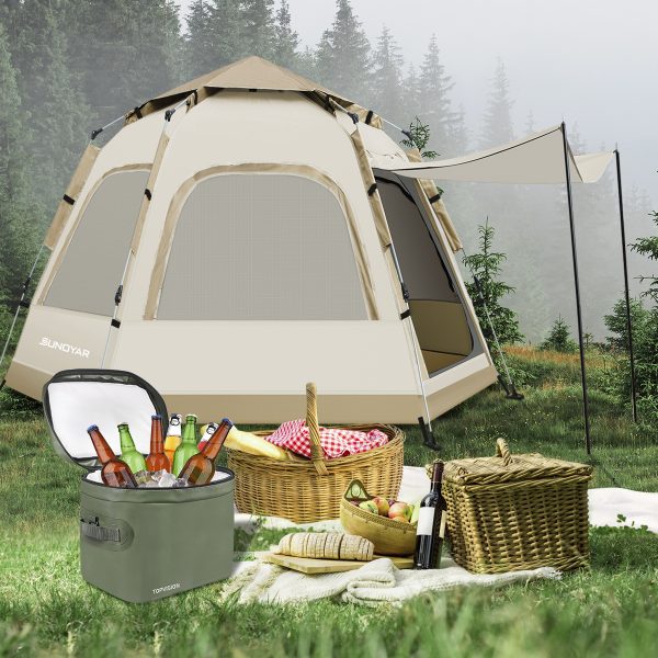 6-8 Person Tent with Removable Rain Fly and Carrying Bag, Waterproof, Easy Setup for Camping/Family Outdoor/Hiking/Backpacking/Beach (Copy) - Image 4