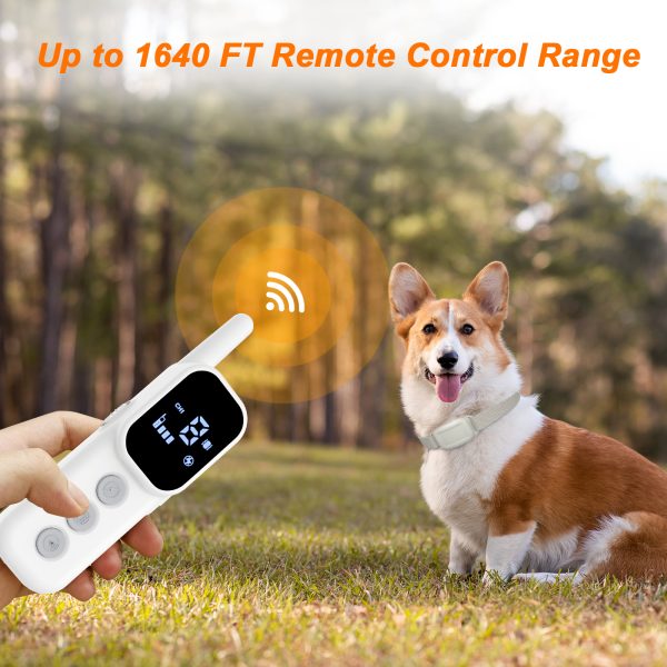 Dog Training Collar, Waterproof Rechargeable Dog Electric Shock Collar with Remote for Small Medium Large Dogs, White - 图片 2