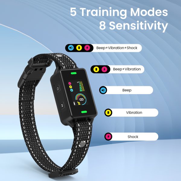 Dog Bark Collar, Anti Bark Collar for Large Medium Small Dogs Waterproof Rechargeable Beep Vibration Shock Mode. - 图片 3