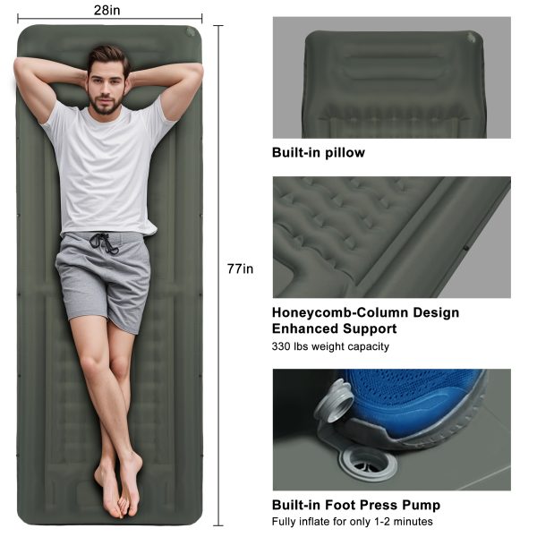 Camping Sleeping Pad, Ultralight Camping Sleeping Mat, Portable Durable Waterproof Camping Pad for Backpacking, Hiking, Tent, Traveling - 图片 4