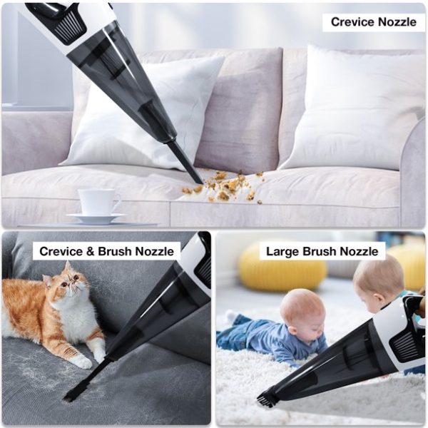 Direct Cordless Handheld Vacuum, 10KPA Wet and Dry Vacuum Cleaner for Home and Car, 12.8V-5C Powerful Suction, Ultra-Lightweight, Quick Charge, Black - Image 8