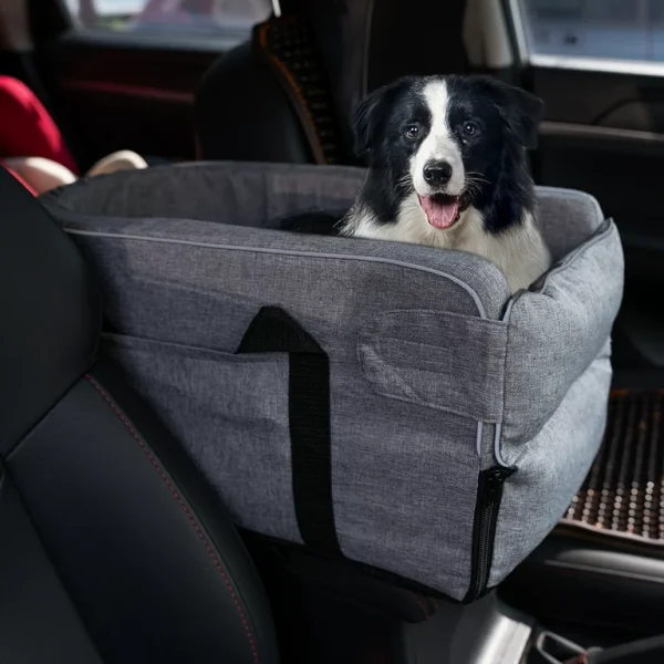 Dog Car Seat for Small Dogs, Dog Booster Seats with Safety Tethers, Pet Car Seat with Detachable and Washable, Perfect for Small Pets, Grey - 图片 5