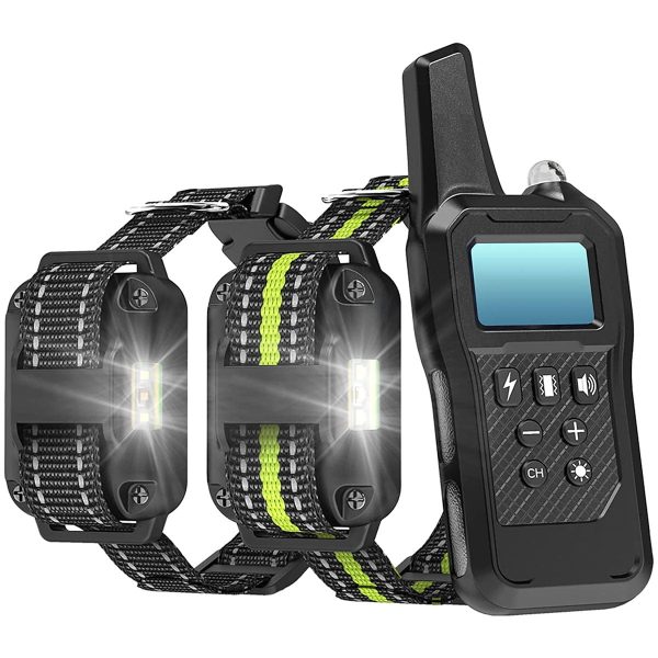 Upgrade Febfoxs Dog Training Collars,  3 Modes Beep Vibration Shock, IPX7 Waterproof, LED Light, USB Charging, Perfect for Training Small Medium Large Dogs