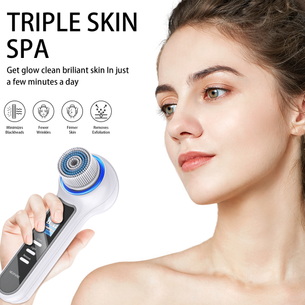 NEXPURE Facial Cleansing Brush - IPX7 Waterproof for Exfoliating, Massaging, and Deep Cleansing, White - Image 2