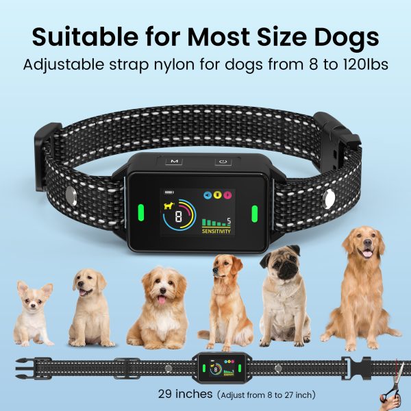 Dog Bark Collar, Anti Bark Collar for Large Medium Small Dogs Waterproof Rechargeable Beep Vibration Shock Mode. - 图片 4