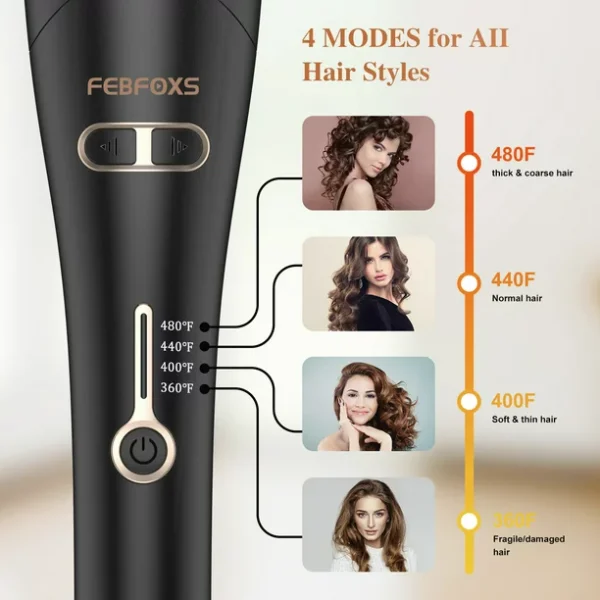 Direct Curling Irons,Curling Iron Professional with 2" Large Rotating Barrel & 4 Temps,Salon Curl Hair,30S Fast Heating,Gold - Image 4