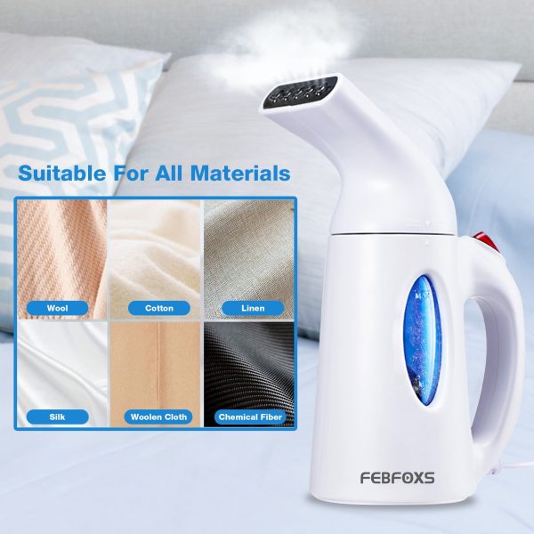 Upgrade FEBFOXS Home Steamer for Clothes,700w Portable Garment Steamer,Auto Shut-off Function,Wrinkles/Steam/Soften/Clean/Sterilize,White - 图片 2