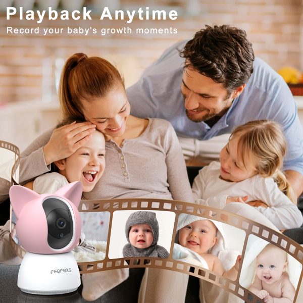 Febfoxs 2K Baby Monitor, 5G&2.4G Home Security Camera, Baby Camera, Motion Detection, 2-Way Audio, Night Vision for Baby and Pet Monitor - 图片 6