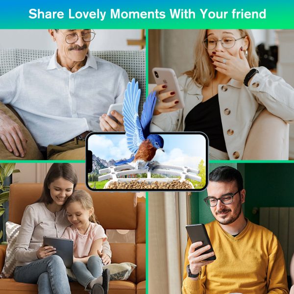 Smart Bird Feeder with Camera, ZUPOX Outdoor Bird Camera with 1080P HD, APP Notifications, with Wifi Connection & Solar Panel, White - 图片 6