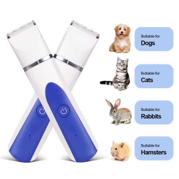 Dog Clippers, Low Noise Dog Grooming Clippers Rechargeable Cordless Dog Grooming Kit for Dogs Cats Pets, White - 图片 6