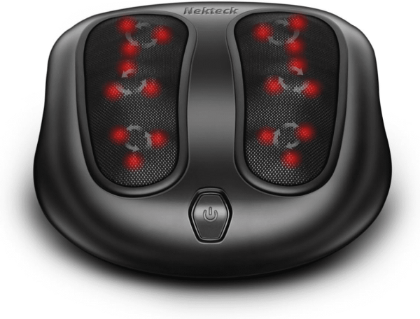 NEXPURE Foot Massager with Heat, Shiatsu Heated Electric Kneading Foot Massager Machine for Plantar Fasciitis, Built-in Infrared Heat Function and Power Cord