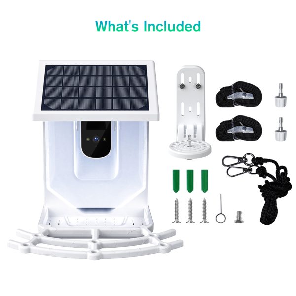 Smart Bird Feeder with Camera, ZUPOX Outdoor Bird Camera with 1080P HD, APP Notifications, with Wifi Connection & Solar Panel, White - 图片 7