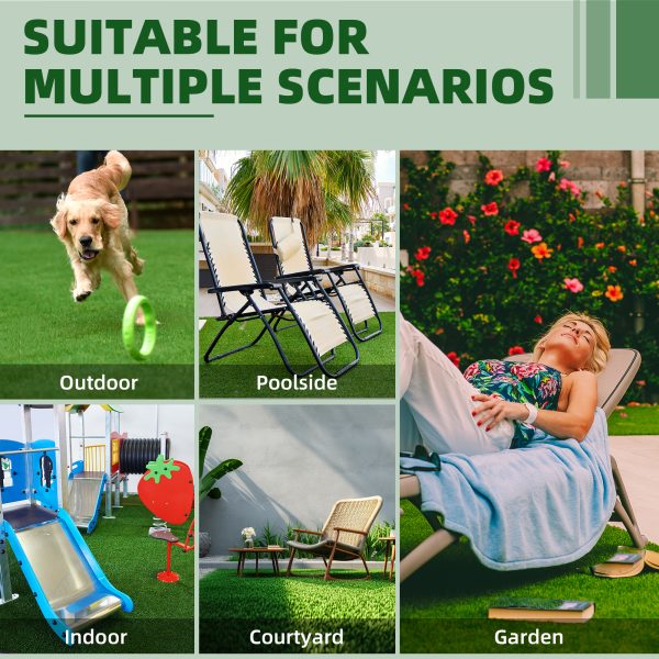 Artificial Grass Tiles Interlocking Turf Deck Set 12 Pack - 12"x12" Artificial Grass Self-draining Mat Flooring Decor Pad for Dog Pet Indoor Outdoor - 图片 3