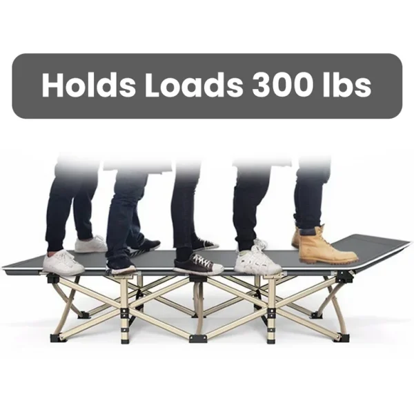 Folding Camping Cot, Cot Sleeping Bed 300 LBS Side Pocket for Adults Camping Cots for Camping Beach Hiking - 图片 5