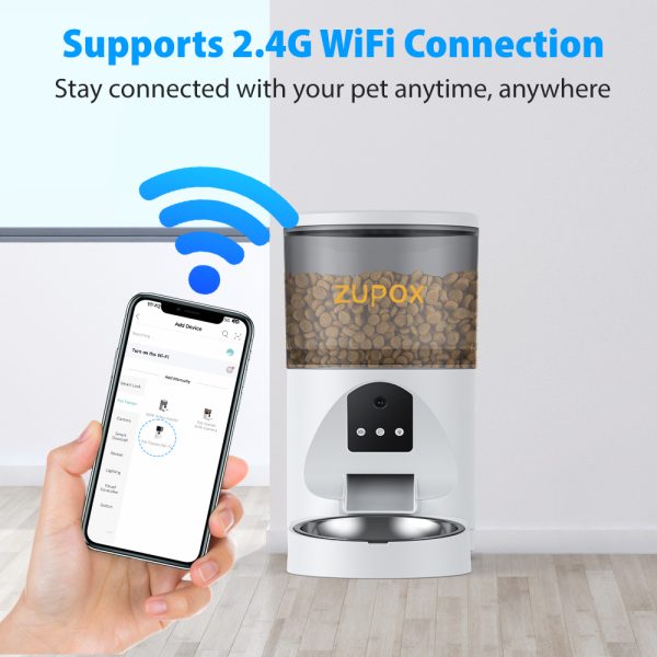 Automatic Cat Feeder, WiFi Automatic Cat Food Dispenser with 1080P Camera, Timed  Cat Feeder with APP Control for Remote Feeding, 6L Automatic Pet Feeder for Cat Dog - 图片 2