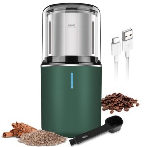 FEBFOXS Coffee Grinder Electric Coffee Bean Grinder,Spice Grinder with Stainless Steel Blades Perfect for Coffee Beans,Spice,Tea