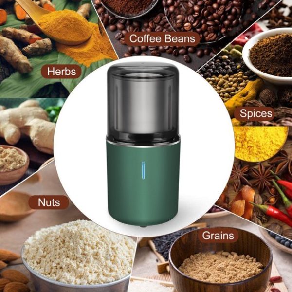 FEBFOXS Coffee Grinder Electric Coffee Bean Grinder,Spice Grinder with Stainless Steel Blades Perfect for Coffee Beans,Spice,Tea - 图片 2