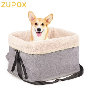 ZUPOX Dog Car Seat for Small Dogs, Dog Booster Car Seat for Small Dogs Up to 25lbs, Detachable and Washable Dog Car Seat with Metal Frame Construction and Safe Buckles