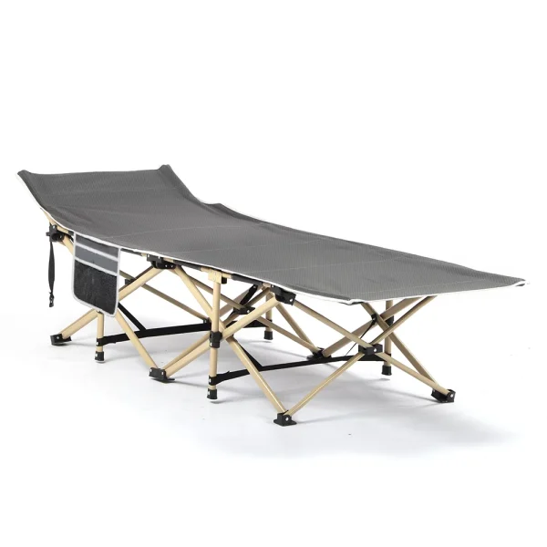 Folding Camping Cot, Cot Sleeping Bed 300 LBS Side Pocket for Adults Camping Cots for Camping Beach Hiking