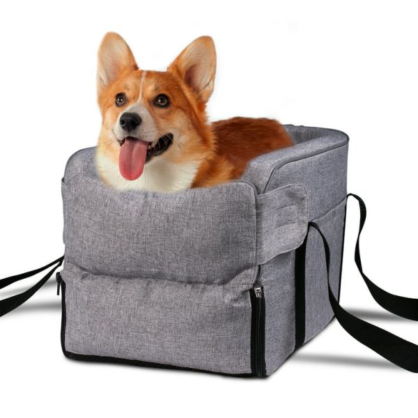 Dog Car Seat for Small Dogs, Dog Booster Seats with Safety Tethers, Pet Car Seat with Detachable and Washable, Perfect for Small Pets, Grey
