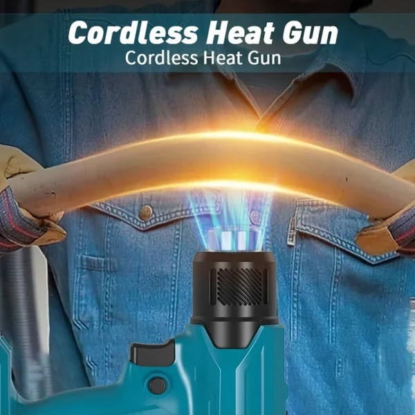 Cordless Heat Gun Fast Heating Soldering Hot Air Gun 122℉-1022℉ Variable Temperature Control with 3 Nozzles - 图片 4