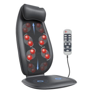 NEXPURE Shiatsu Back Massager with Heat and Vibration for Shoulder Waist Hips Home Office, FSA and HSA Eligible - Black