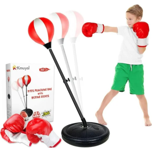 Punching Bag for Kids, Boxing Bag Toy, Kids Boxing Set with Adjustable Stand for Boys and Girls Ages 3 - 12 Years Old (35-47 inch)