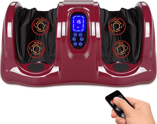 NEXPURE Foot Massager, Shiatsu Foot Massager Machine with Heat/Remote, Therapeutic Reflexology Calf Massager, Plantar Fasciitis Relief, Neuropathy