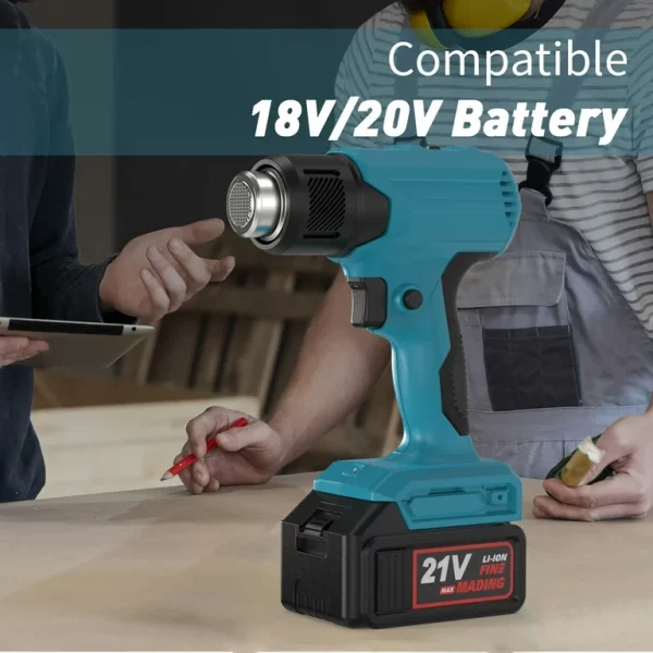 Cordless Heat Gun Fast Heating Soldering Hot Air Gun 122℉-1022℉ Variable Temperature Control with 3 Nozzles - 图片 3