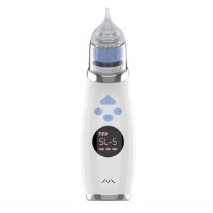 FEBFOXS Nasal Aspirator for Baby, Baby Nose Sucker, Electric Nose Suction with White Noise Function, Powerful 9 Levels Suction Adjustable, 4 Music and 7 Night Light Soothing