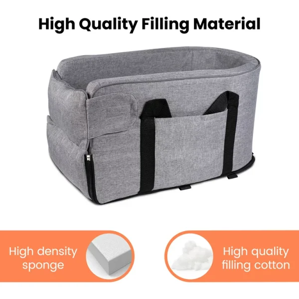 Dog Car Seat for Small Dogs, Dog Booster Seats with Safety Tethers, Pet Car Seat with Detachable and Washable, Perfect for Small Pets, Grey - 图片 2