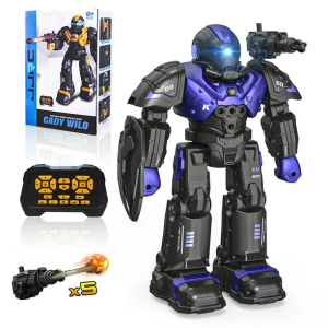 Febfoxs RC Robot Toys, Gesture Sensing Intelligent Programmable RC Robot, Rechargeable Smart Robot Toys with Remote Control, Talking, Dancing Robot for Kids 3-10 Years, Purple