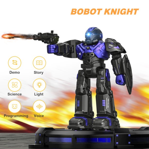 Febfoxs RC Robot Toys, Gesture Sensing Intelligent Programmable RC Robot, Rechargeable Smart Robot Toys with Remote Control, Talking, Dancing Robot for Kids 3-10 Years, Purple - 图片 2