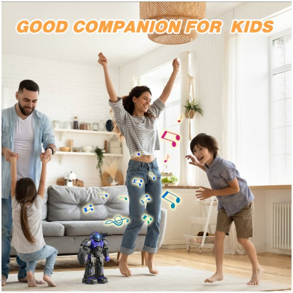 Febfoxs RC Robot Toys, Gesture Sensing Intelligent Programmable RC Robot, Rechargeable Smart Robot Toys with Remote Control, Talking, Dancing Robot for Kids 3-10 Years, Purple - 图片 3