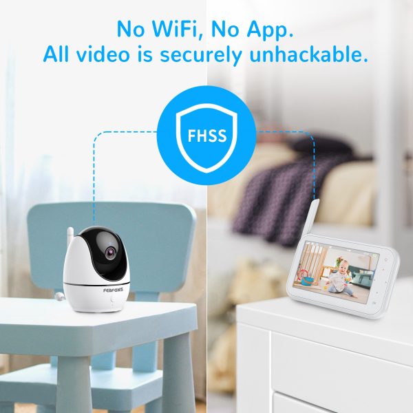 Febfoxs 1080P Baby Monitor with Camera and Audio, 4.3" LCD Display Video Baby Monitor with Pan & Tilt & Zoom Camera, Two-Way Talk, Auto Night Vision, VOX Mode, Temperature Sensor, No Wifi - 图片 8