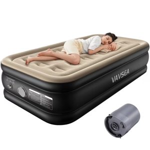 VAVSEA Twin Air Mattress, 18" Blow up Mattress with Built in Pump, Inflatable Mattress for Home, Camping, Travel, Guests, 550lb Max.
