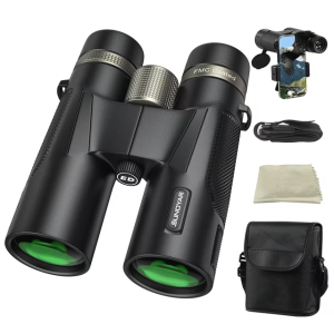 SUNOYAR 10x42 Binoculars for Adults,HD Professional Binoculars with BAK4 Prism FMC and Lens Phone Adapter, Waterproof, Fogproof, Night Vision Binoculars for Bird Watching, Hunting, Hiking, Travel