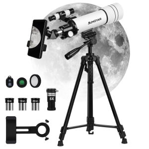 Telescope, 70mm Telescopes for Adults & Kids, 400mm Portable Refractor Telescope (20X-333X) with a Phone Adapter & Adjustable Tripod for Astronomy Beginners, Gift for Kids