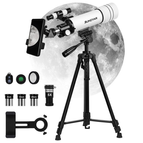Telescope, 70mm Telescopes for Adults & Kids, 400mm Portable Refractor Telescope (20X-333X) with a Phone Adapter & Adjustable Tripod for Astronomy Beginners, Gift for Kids