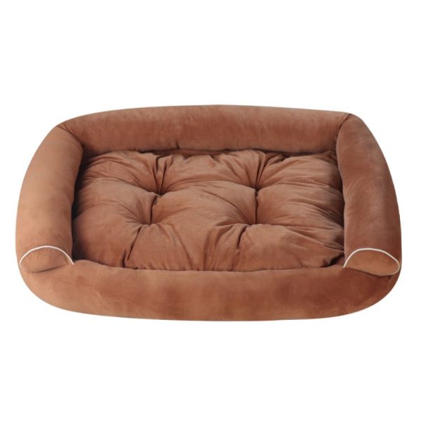 Dog Bed Sofa for Small Medium Dogs, Pet Couch Bed, Cat Bed for Indoor Cats, Fluffy Dog Bed, Washable Cat Beds for Medium Small Dogs & Cats Brown