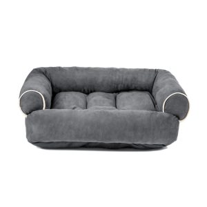 Dog Bed for Large Dogs, Washable Pet Bed with Removable Cushion, Warming Calming Pet Sofa Suitable for Pets Dogs, Gray